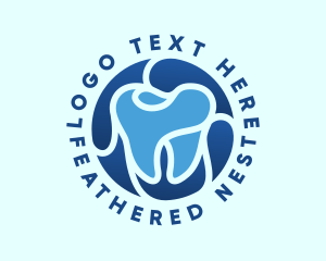 Blue Dental Tooth logo design