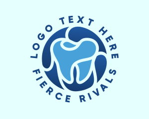 Blue Dental Tooth logo design