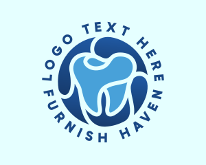 Blue Dental Tooth logo design