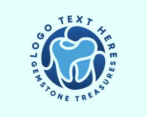 Blue Dental Tooth logo design