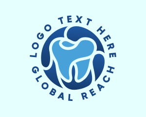 Blue Dental Tooth logo design