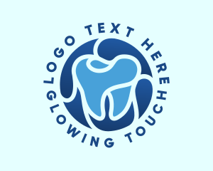 Blue Dental Tooth logo design