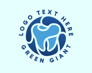 Blue Dental Tooth logo design