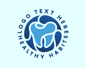 Blue Dental Tooth logo design