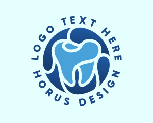 Blue Dental Tooth logo design