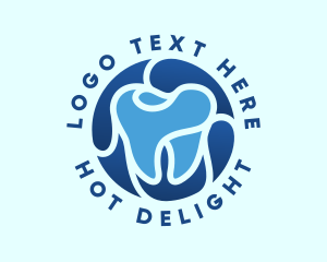 Blue Dental Tooth logo design