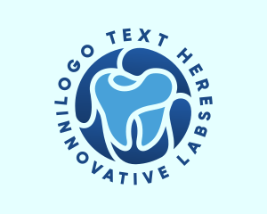 Blue Dental Tooth logo design