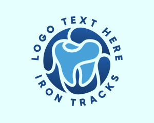 Blue Dental Tooth logo design