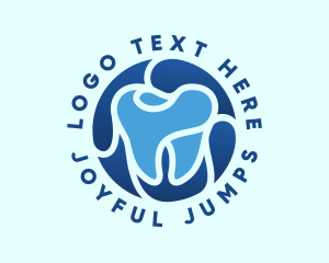 Blue Dental Tooth logo design