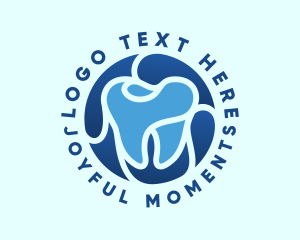 Blue Dental Tooth logo design