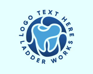 Blue Dental Tooth logo design