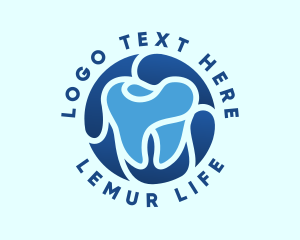 Blue Dental Tooth logo design