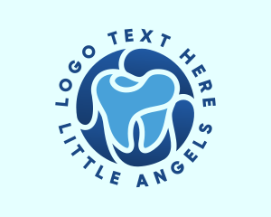 Blue Dental Tooth logo design