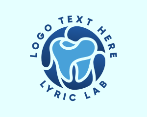 Blue Dental Tooth logo design