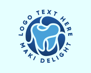 Blue Dental Tooth logo design