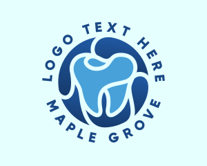 Blue Dental Tooth logo design