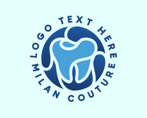 Blue Dental Tooth logo design