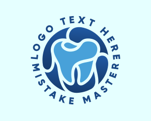 Blue Dental Tooth logo design