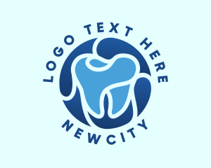 Blue Dental Tooth logo design