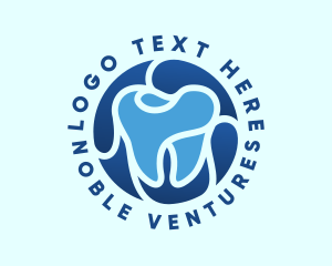 Blue Dental Tooth logo design