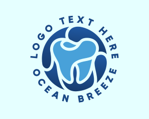 Blue Dental Tooth logo design