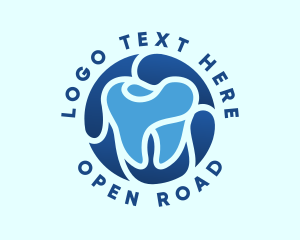 Blue Dental Tooth logo design