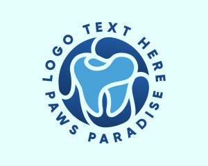 Blue Dental Tooth logo design