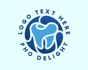 Blue Dental Tooth logo design