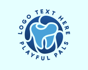 Blue Dental Tooth logo design