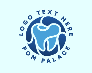 Blue Dental Tooth logo design