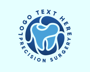 Blue Dental Tooth logo design