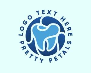 Blue Dental Tooth logo design