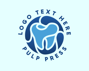 Blue Dental Tooth logo design