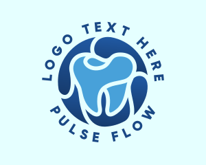 Blue Dental Tooth logo design