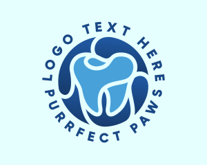 Blue Dental Tooth logo design