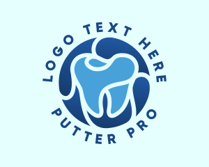 Blue Dental Tooth logo design