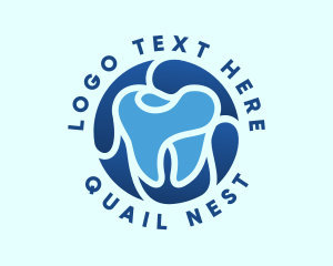 Blue Dental Tooth logo design