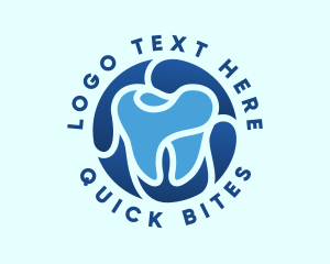 Blue Dental Tooth logo design