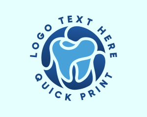 Blue Dental Tooth logo design