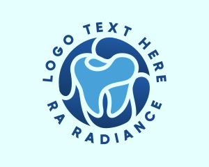 Blue Dental Tooth logo design