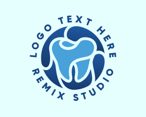 Blue Dental Tooth logo design