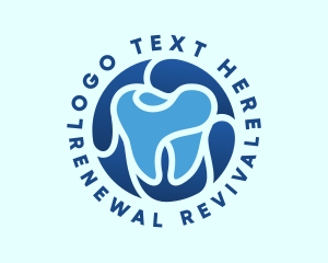 Blue Dental Tooth logo design