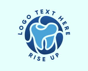 Blue Dental Tooth logo design