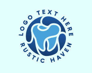 Blue Dental Tooth logo design