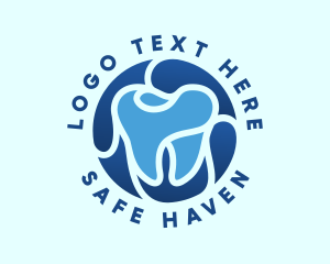 Blue Dental Tooth logo design