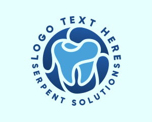 Blue Dental Tooth logo design