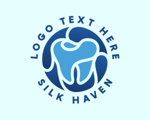 Blue Dental Tooth logo design