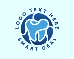 Blue Dental Tooth logo design