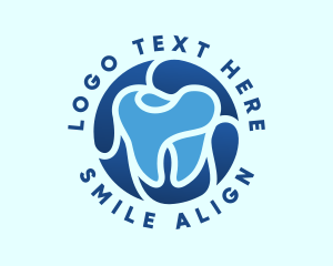 Blue Dental Tooth logo design