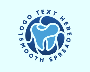 Blue Dental Tooth logo design